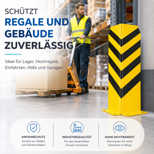 Eckschutz 60 cm - Winkel Rammschutz & Rammecke Anfahrtschutz für Regal & Hochregale & Einfahrt & Hof & Garage (Kopie)