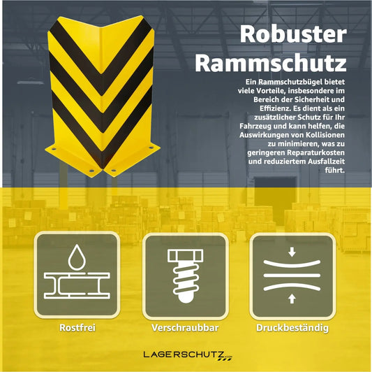 Eckschutz - Winkel Rammschutz & Rammecke Anfahrtschutz für Regal & Hochregale & Einfahrt & Hof & Garage Lagerschutz.com