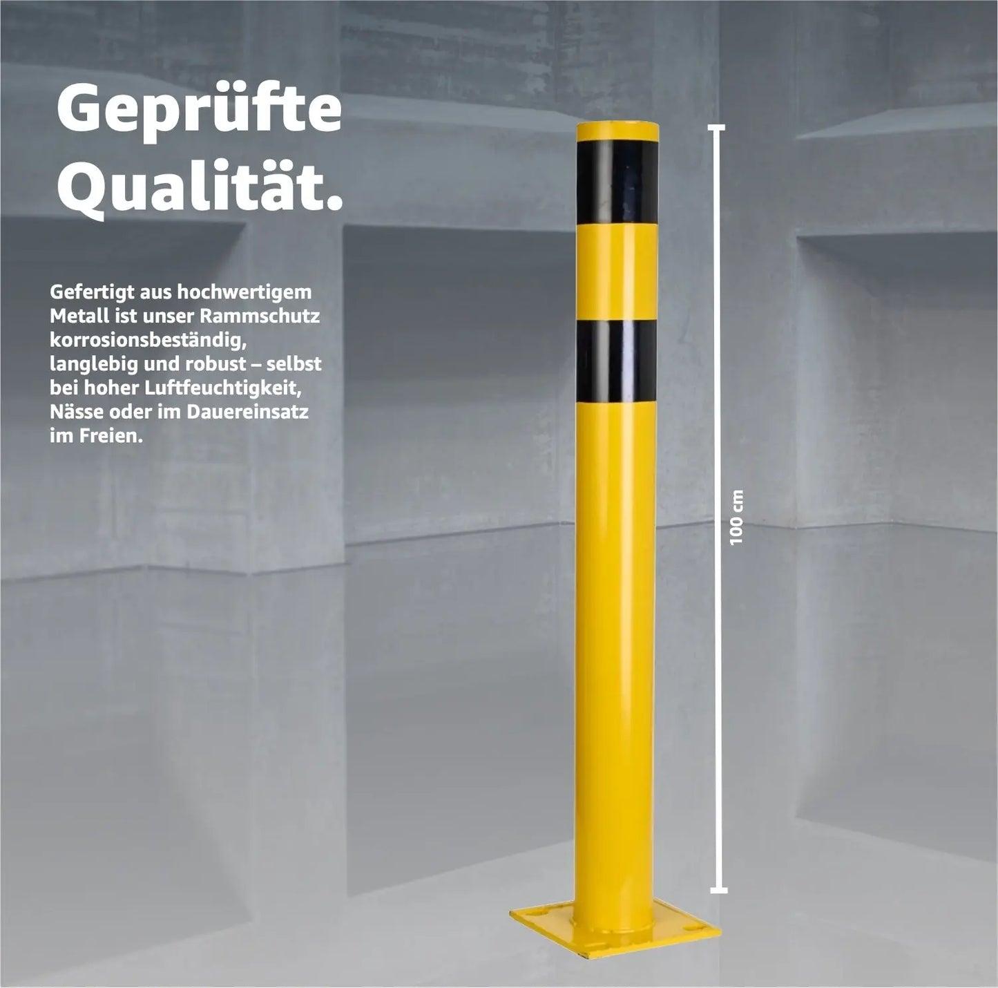 Poller - Rammschutzpfosten - ca. 110 cm Rammschutzpoller, Ø 108 mm Absperrpfosten XL für Garage & Hof Lagerschutz.com