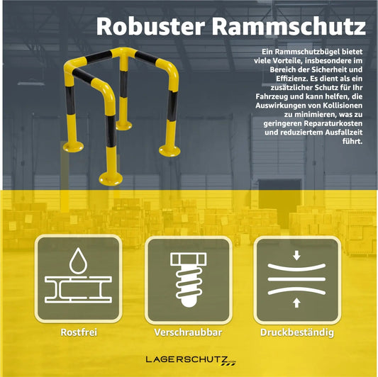 U-Rammschutz für Pfosten & Säulen - Rammecke für Regal & Hochregale & Einfahrt & Hof & Garage Lagerschutz.com