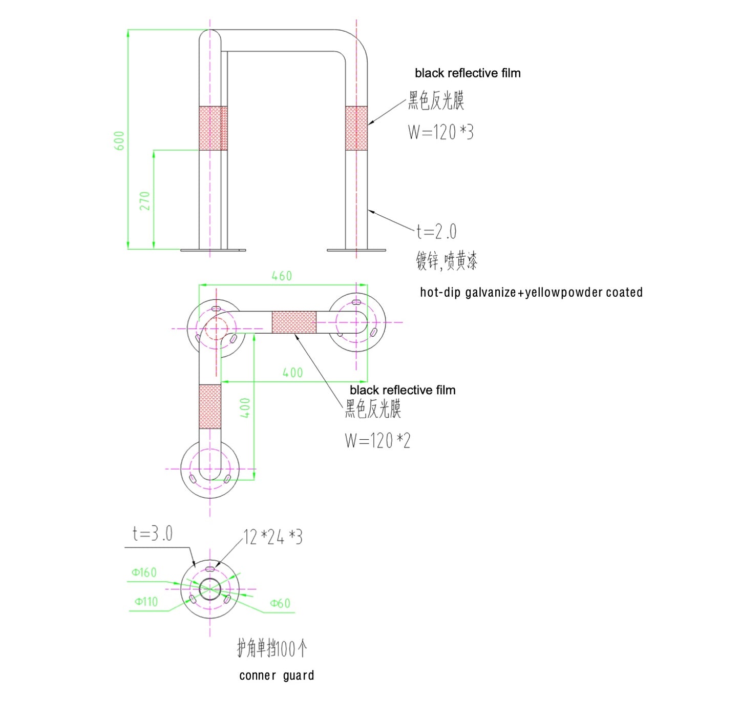 L-Rammschutz für Ecken & Säulen - Rammecke & Winkel für Regal & Hochregale & Einfahrt & Hof & Garage