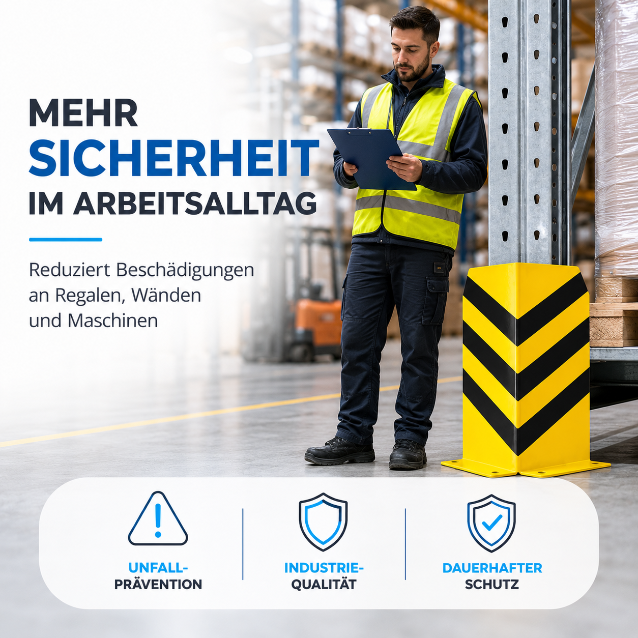Eckschutz 40 cm - Winkel Rammschutz & Rammecke Anfahrtschutz für Regal & Hochregale & Einfahrt & Hof & Garage