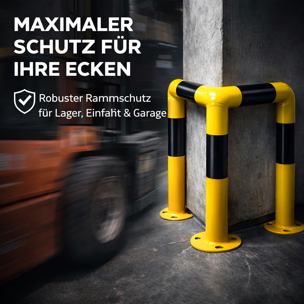 L-Rammschutz für Ecken & Säulen - Rammecke & Winkel für Regal & Hochregale & Einfahrt & Hof & Garage