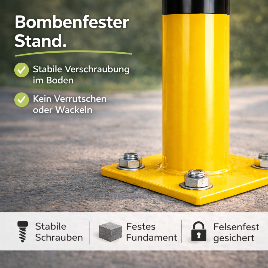 Poller - Rammschutzpfosten - ca. 110 cm Rammschutzpoller, Ø 60 mm Absperrpfosten XL für Garage & Hof