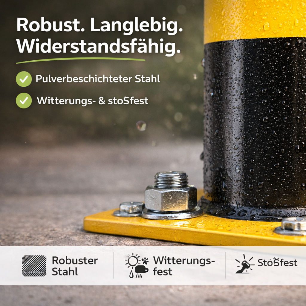 Poller - Rammschutzpfosten - ca. 110 cm Rammschutzpoller, Ø 60 mm Absperrpfosten XL für Garage & Hof