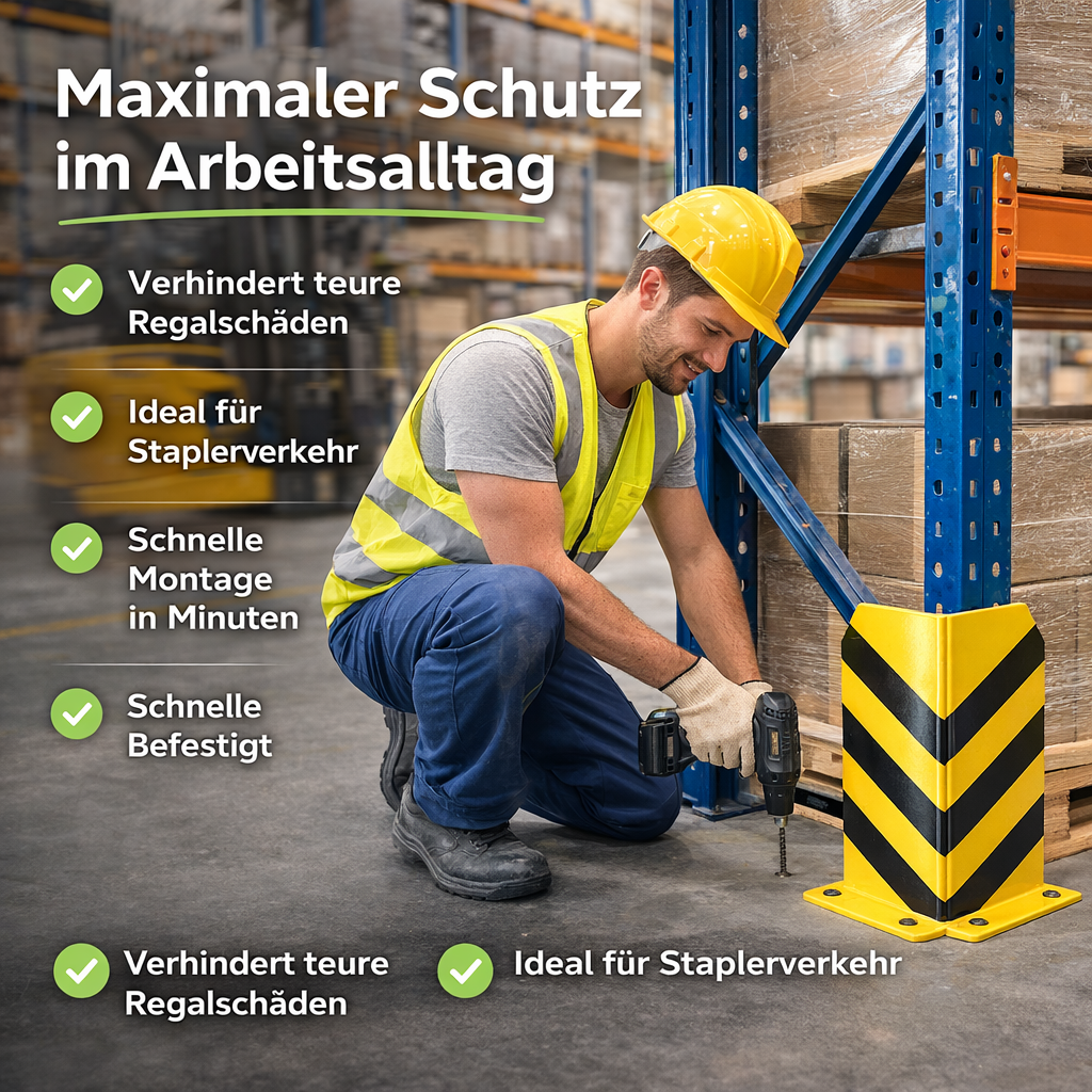 Eckschutz - Winkel Rammschutz & Rammecke Anfahrtschutz für Regal & Hochregale & Einfahrt & Hof & Garage