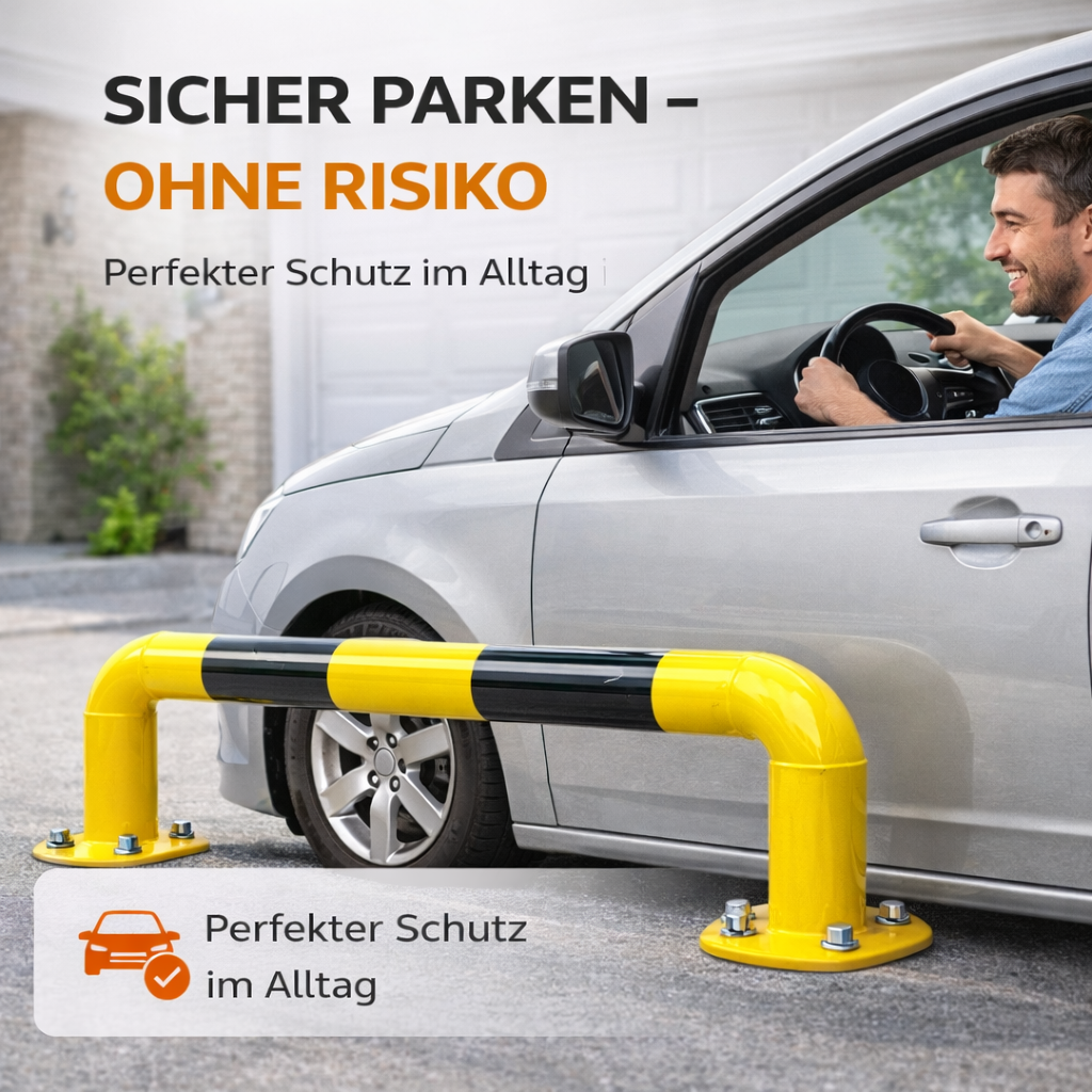 Rammschutzbügel 100 cm flach, Rammschutzgeländer, aus Stahl, zum Aufdübeln