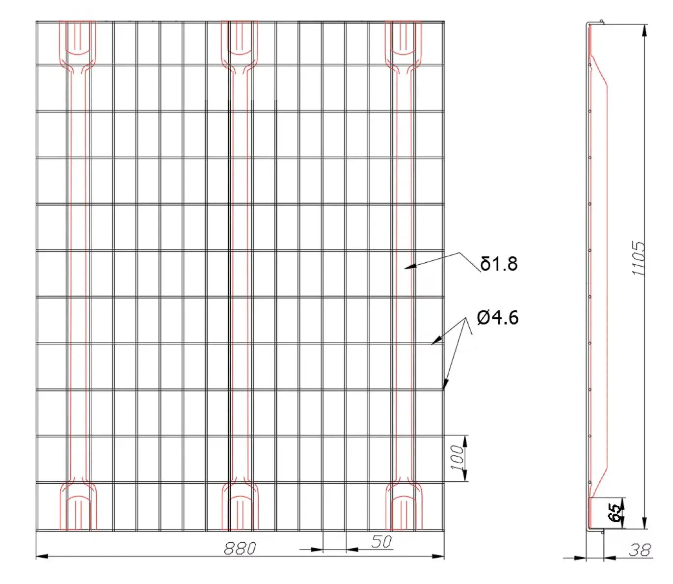 Durchfallschutz Paletten - 1100x880 mm - Gitterrückwand rostfrei - Gitterfachboden - Lagerschutz.com Offizieller Onlineshop