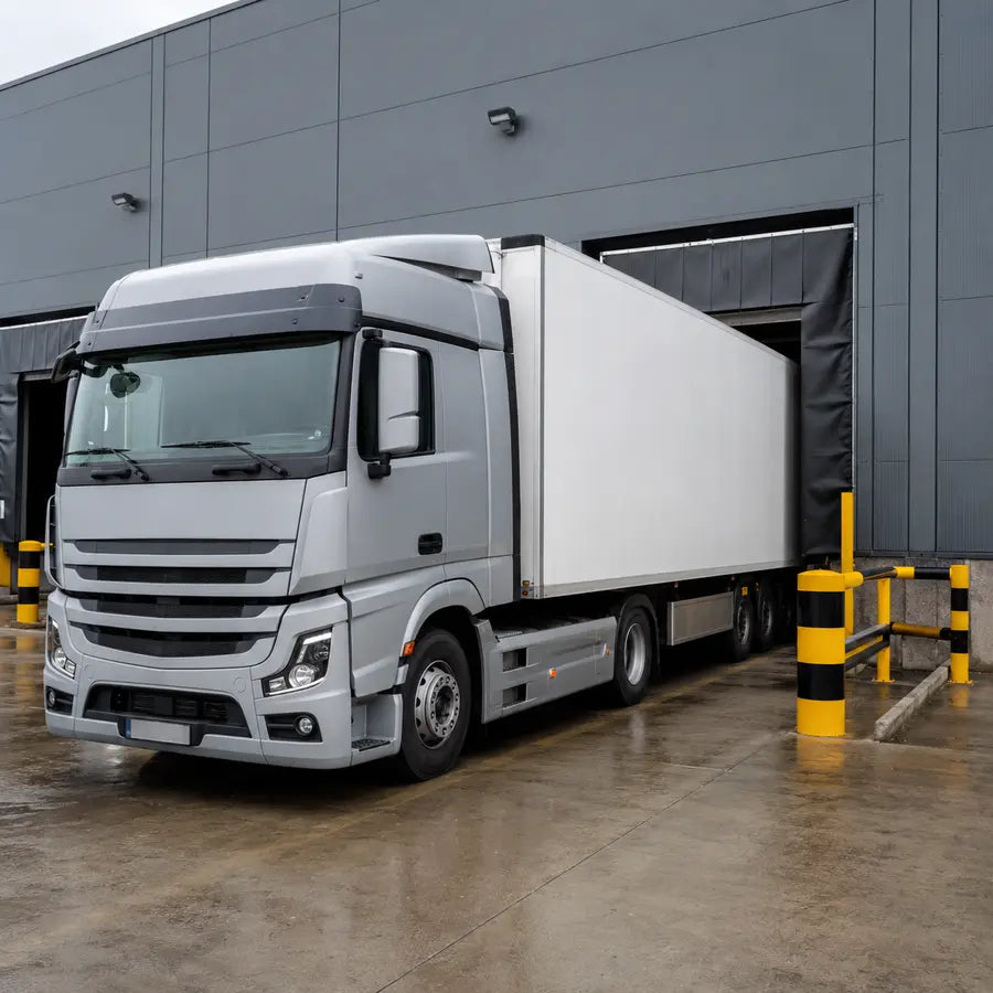 LKW an einer geschützten Laderampe